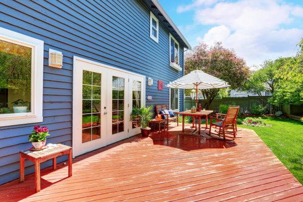 Blue Siding Installation
